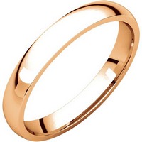 Item # V123791R - 14K Rose Gold Plain 3mm Comfort Fit Wedding Band