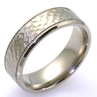 Item # WB7661TI - Titanium Hammer Finished Wedding Band