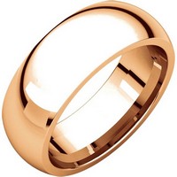 Item # XH116837RE - 18K Rose Gold 7mm heavy Comfort Fit Plain Wedding Band